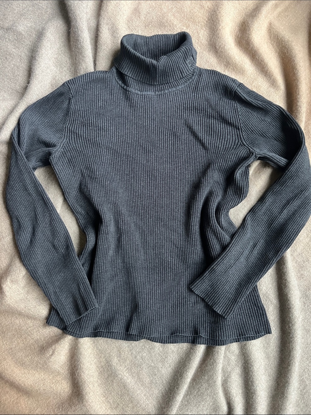 Lauren Ralph Lauren Ribbed Turtleneck Sweater Gray